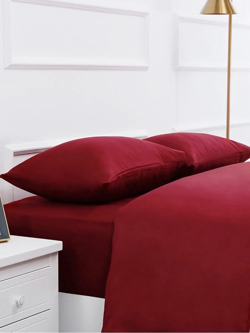 Best Season 400 Thread Count Cotton Twin Size Sheet Set (Burgundy Color) 3 Piece